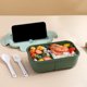thumbnail image 4 of Fiambrera Bento aislante 1100ml – Compartimento hermético para alimentos con cubiertos, microondas y lavavajillas, plástico sin BPA, azul/rosa/verde, 4 of 7