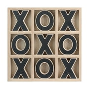 Mainstays Decorative Wood Tic-Tac-Toe Set, Brown