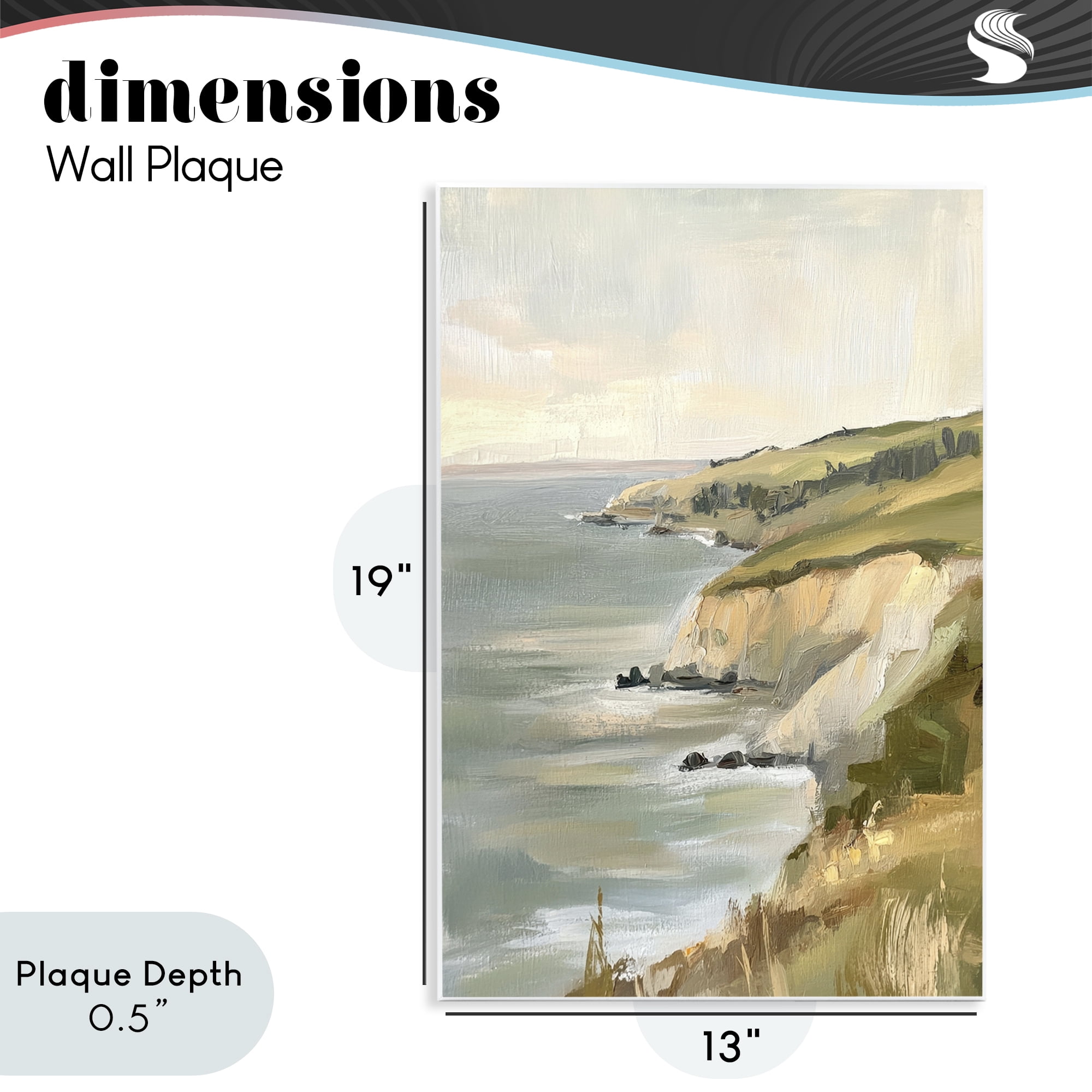 Stupell Industries Cliffs Off The Sea Wall Plaque Art, design by Petal Prints Design