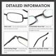 thumbnail image 5 of 3 Pack Slim Pocket Reading Glasses For Men Women Blue Light Blocking Compact Readers Spring Hinge Metal Frame Eyeglasses With Portable Pen Clip Tube C, 5 of 5
