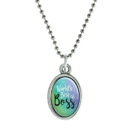 World's Best Boss Antiqued Oval Charm Pendant with (Best Hotel Chains In The World)
