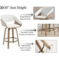 thumbnail image 5 of Guyou 26 Inch Swivel Bar Stools Set of 2 Counter Height Round Pedestal Stools Low Back Design Soft Begie Linen Upholstery for Kitchen Island Breakfast Bar Dining Room, 5 of 7