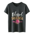 thumbnail image 3 of EQWLJWE Blessed Mama Shirt Women Letter Print Mom Life T-Shirt Short Sleeve Summer Mommy Tee Tops, 3 of 4