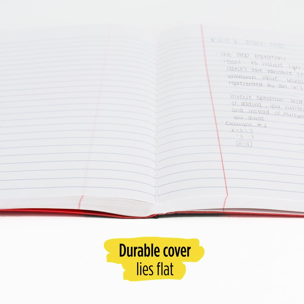 (4 pack) Five Star Composition Book, Wide Ruled, 100 Sheets, Fire Red (950000H-WMT)