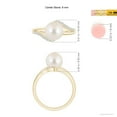 thumbnail image 5 of ANGARA Freshwater Cultured Pearl Ring with Bypass Shank in 14K Yellow Gold for Women | June Birthstone, Birthday, Anniversary, Jewelry Gift for Women | Pearl Ring, 5 of 8