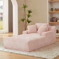 thumbnail image 4 of JONPONY 78.7 Inch Chaise Lounge Chair Indoor, Oversized Corduroy Upholstered Boneless Sofa Bed, Deep Seat Sleeper Couch Reading Chairs, Cloud Couch for Living Room, No Assembly Required,Pink, 4 of 8
