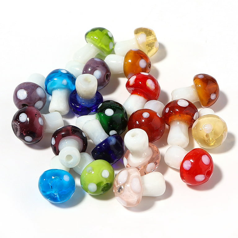 Feildoo 20Pcs 10*13mm Ancient Mushroom Beads Straight Hole DIY for Pendant,  Jewelry Bracelet Headwear Necklace Making DIY Crafts, Home Party Decoration  Craft Making, O#Mixed Colors 