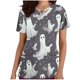 thumbnail image 2 of Puntoco Top de lactancia informal con cuello en V, manga corta y estampado de Halloween para mujer, 2 of 5