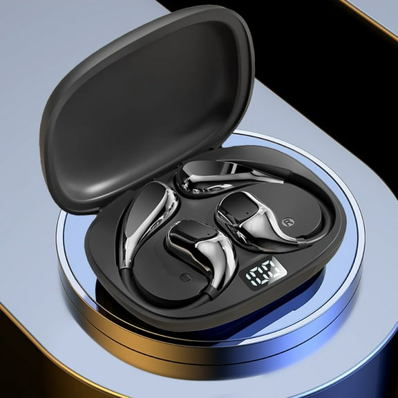 Bluetooth Earbuds, Hwkond Bluetooth 5.4 Wireless Earphones Ear Mounted Directional Sound Transmission High-definition Call Intelligent Digital Display Bluetooth Earphones, Black, Up to 60% Off