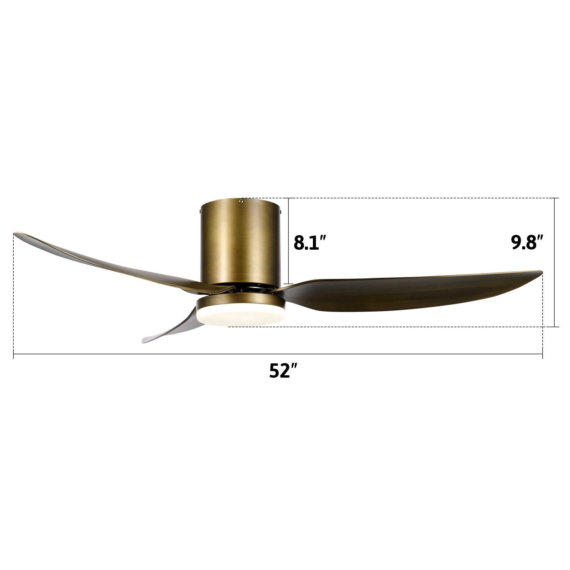 Bestco 52in Bronze LED Smart Ceiling Fan with Remote Control