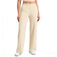thumbnail image 2 of Fabrcox Women's Scrub Pants Soft Stretch Wide Leg Uniform Trousers with Pockets for Nurses ,Beige M, 2 of 6
