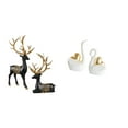 thumbnail image 1 of Elegante Conjunto De Esculturas De Resina De Reno Y Cisne, Colección De Figuras De Animales Para Mesa, Bodas, Inauguración De La Casa Y Decoración De Entrada De Estantería., 1 of 8