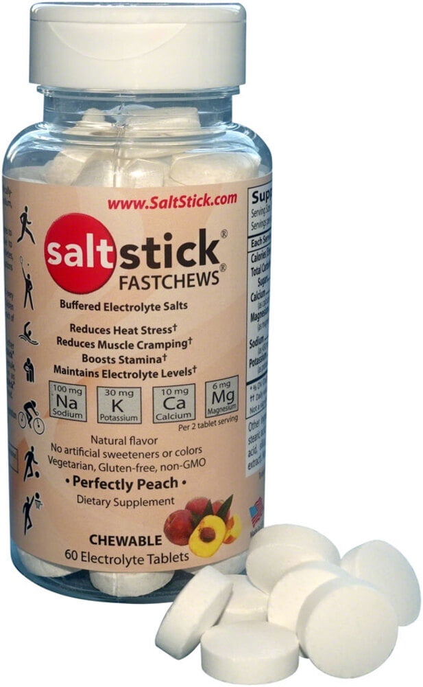 SaltStick Fastchews Chewable Electrolyte Tablets Bottle of 60 Lemon Lime 
