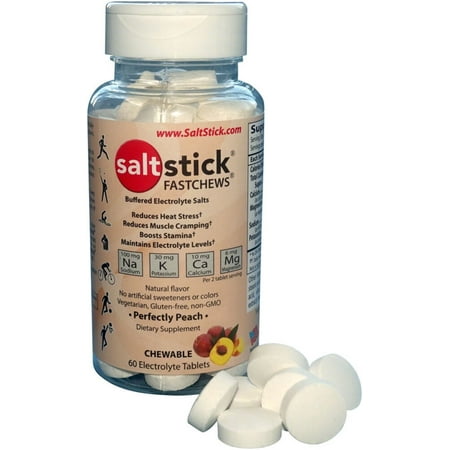 Saltstick Fastchews Chewable Electrolyte Tablets: Bottle of 60  Perfectly Peach