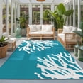 thumbnail image 2 of Area Rugs 5'x7', Teal Blue Coral Coastal Carpet Runner Indoor Outdoor Rugs Home Decor Aesthetic, Nautical Ocean Summer Beach Non Slip Mats Washable Accent Rug for Living Room Bedroom, 2 of 8