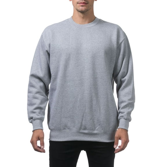 Pro Club Men's Comfort Crew Neck Fleece Pullover Sweater - Heather Gray - Large