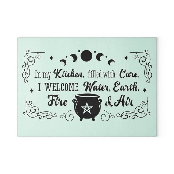 In My Kitchen Witch Glass Cutting Board