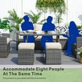 thumbnail image 6 of Direct Wicker 7-Piece Patio Garden Rattan Wicker Dining Sofa Set with Cushions - Gray, 6 of 10