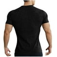 thumbnail image 4 of Tee Shirts Mens Qiggri Men's Casual Summer Short Sleeved Solid Color V-neck Loose Elastic Fitness Blouses Shirts Mens Short Sleeve Shirts, 4 of 4