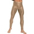 thumbnail image 1 of YUUMIN Men's Shiny Compression Pants Oil Glossy Stretchy Workout Sports Base Layer Trousers Coffee XXL, 1 of 6