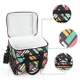 thumbnail image 6 of FORMRS Insulated Cooler Bag 24 Cans Capacity Soft Leakproof Lunch Box with Side Pockets, Red Geometric, 6 of 7