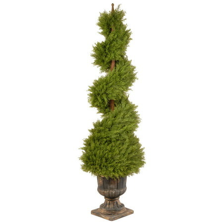 5' Potted Juniper Spiral Pencil Artificial Christmas Tree -