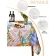 thumbnail image 5 of Cute Easter Bunny Rectangle Tablecloth, Eucalyptus Leaves Colorful Eggs Teal Waterproof & StainResistant Tablecloth, Washable Oil-proof Table Cover for Dining/Party/Wedding/Camping/Buffet 54x108 In, 5 of 9