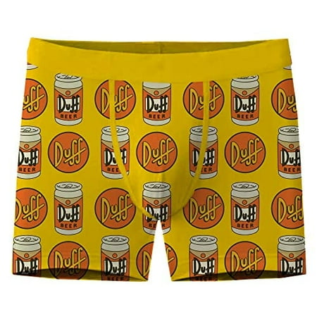 The Simpsons Duff Beer Toss Gift for Men Adult Graphic Brief Underwear for Men Apparel Merchandise Men s Boxers (Small Gold)