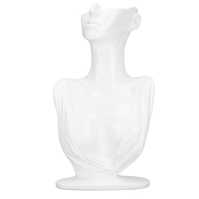 Organizador de exhibición de busto blanco, soporte de exhibición de busto de resina, soporte de maniquí colgante, soporte de pendiente de busto, diseño de próxima generación Jadeshay A