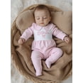 thumbnail image 5 of BemeyourBBs Newborn Baby Girl Little Sister Outfit Plaid Footied Romper Little Sis Bow Embroidery Long Sleeve Doll Collar Full Length Footed Jumpsuit Cute Infant Girls Spring Fall Winter Clothes, 5 of 9