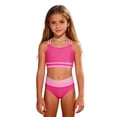 thumbnail image 2 of Cowsor 8-12Years Big Girls Two Piece Swimsuit Set Color Block Print Spaghetti Strap Cutout Design UV Protection Stylish Swimwear, 2 of 7