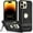PC0428-01, variant on Petocase for iPhone 14 Pro Max Case with Stand Rugged Slim Snug Fit Hybrid Matte Design Military Drop Protection Hard Shockproof Bumper Kickstand Phone Cover,Black
