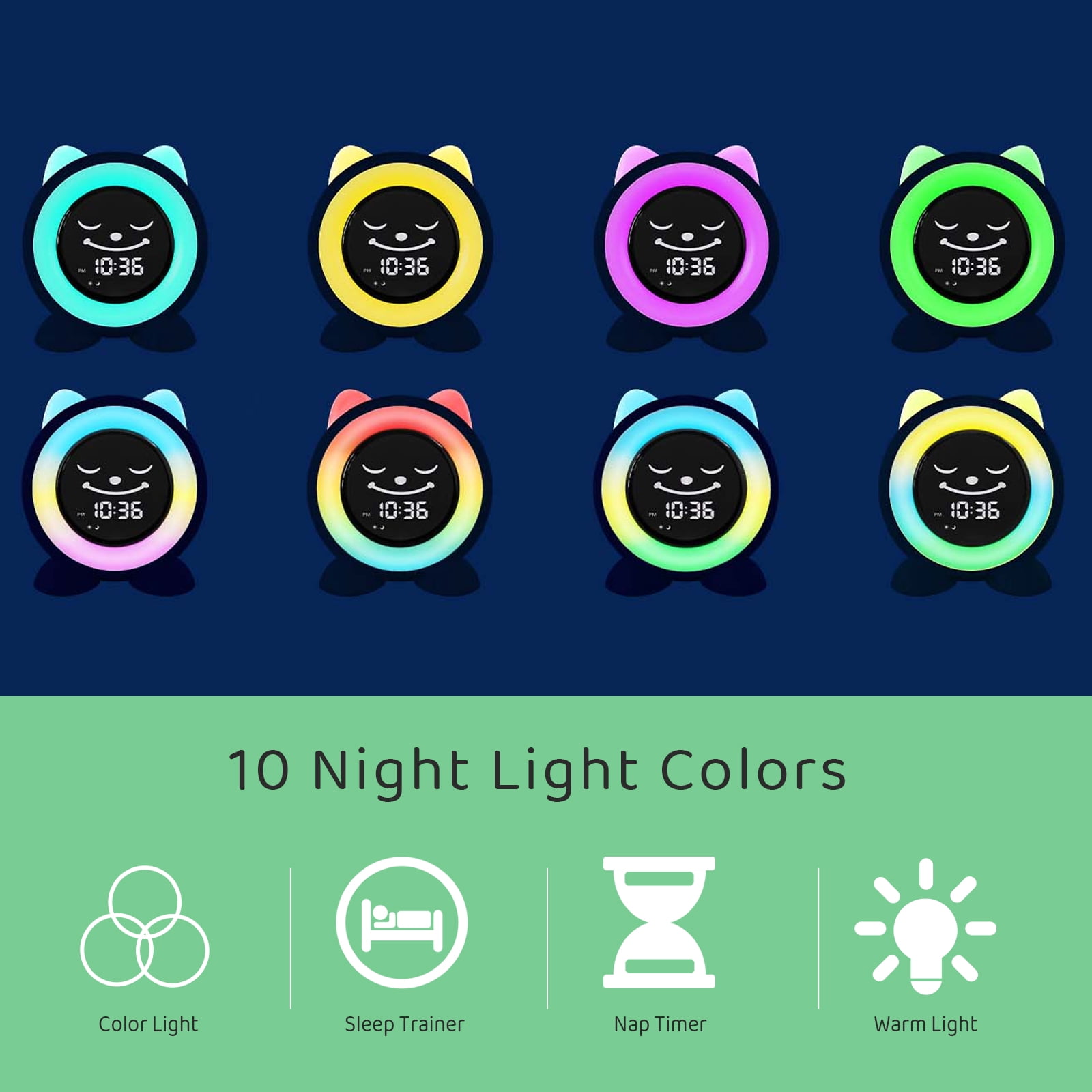 OK to Wake Kids Alarm Clock, Toddler Sleep Training Clock with Night Light & Nap Timer,Gift for Boys Girls