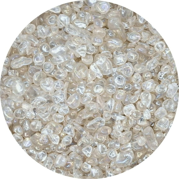 Angel Aura Quartz Crystal Chips - Healing Crystals Tumbled Chips Gemstone Beads (1LB Bulk)