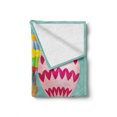 thumbnail image 2 of Hedgehog Soft Flannel Fleece Blanket, Sketch Animals Flying in Hot Air Balloons with Various Motifs Flowers and Chevrons, Cozy Plush for Indoor and Outdoor Use, 50" x 70", Multicolor, by Ambesonne, 2 of 6