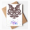 thumbnail image 1 of Flower s Symmetry Art Grain Outline Welcome Back Greeting Cards Envelopes Blank, 1 of 3