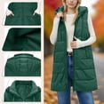 thumbnail image 2 of Sexlip Long Puffer Vest Women Winter Quilted Hooded Lightweight Zip Up Sleeveless Coat Casual Warm Jackets with Pockets Green S, 2 of 9