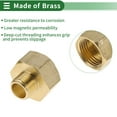thumbnail image 3 of Conector de rosca hexagonal interna y externa de latón Unique Bargains 1/4" Macho x 1/2" Hembra 55/64" 2 Pcs, 3 of 7