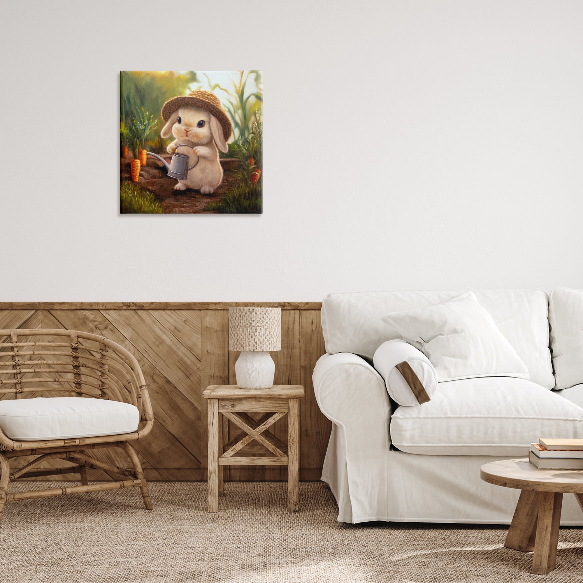 Stupell Industries Bunny with Carrot Garden Canvas Wall Art, design by Lucia Heffernan