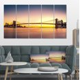 thumbnail image 1 of Brooklyn Bridge Panorama Yellow Sky - Cityscape Canvas Print, 1 of 3