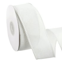 Uxcell Wired Edge Ribbon 1-1/2 Inch x 10 Yard, Burlap Wired Ribbon for Gift Wrapping Wreath, White