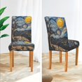 thumbnail image 3 of Yayeee 2 Pack Dining Chair Covers Stretch Parson Chairs Slipcovers Seat Protector, Swirling Starry Sky, 3 of 6