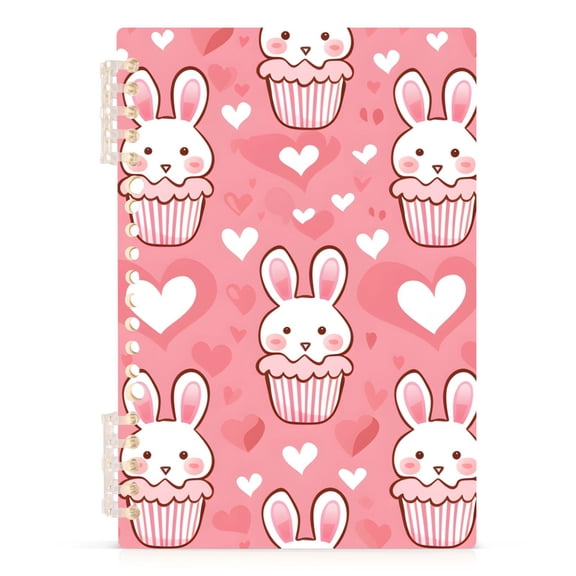 Cute Rabbit Heart Spiral Journal Notebook College Ruled Notebook 8.3" x 5.7" A5 Lined Thick Paper Page