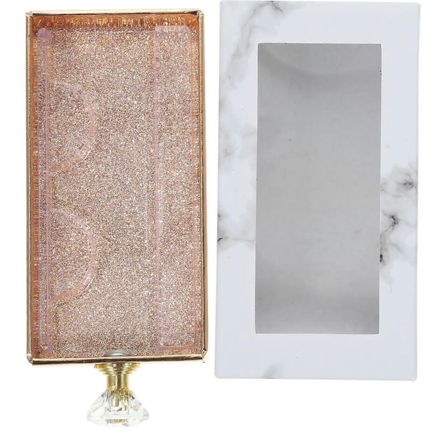 Fake Eyelashes Drawer Box with Clear Window White Plastic Easy Open Close Storage Case
