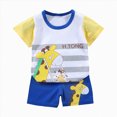 thumbnail image 4 of KPOPLK Boys Summer Clothing Set Short Sleeve Graphic Tee T-Shirt and Elastic Waist Shorts 2 Piece Outfits Set(5-6 Years,Dark Blue), 4 of 4