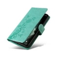 thumbnail image 6 of for iPhone 11 Pro Max Wallet Phone Case,Women Flip Folio Cover with Credit Card Holders Emboss Butterfly & Flower PU Leather Purse Kickstand Case With Wrist Strap for iPhone 11 Pro Max,Green, 6 of 9