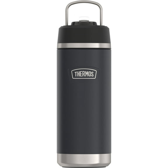 Thermos Stainless Steel Vacuum Insulated Icon Straw Bottle, Graphite, 18oz