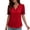 Red, variant on Womens Summer Tops Stylish Plus Size Ruffle Puff Sleeve Lace Neck Short Sleeve Solid Casual T-shirt Blouse