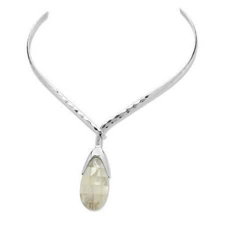 Palm Beach Jewelry Silvertone Mother-of-Pearl Pendant Necklace