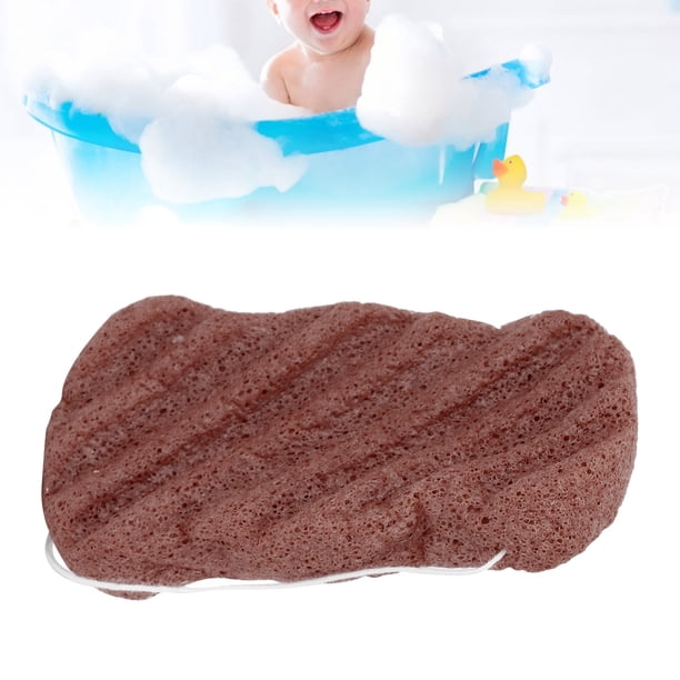 Esponja facial de fibra vegetal, esponja de baño exfoliante portátil reutilizable lavable para el cuidado de la piel sensible
